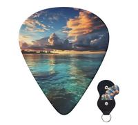 Guitar Picks 6 Pcs Guitar Plectrums with Storage Box 3 Different Thickness Beautiful view of the sea Guitar Picks Accessories Bass Pick for Electric Ukulele 2Pcs 0.46mm, 2Pcs 0.96mm, 2Pcs 0.71mm