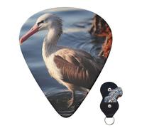 Guitar Picks 6 Pcs Guitar Plectrums with Storage Box 3 Different Thickness Bird in the lake Guitar Picks Accessories Bass Pick for Electric Ukulele 2Pcs 0.46mm, 2Pcs 0.96mm, 2Pcs 0.71mm