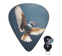 Guitar Picks 6 Pcs Guitar Plectrums with Storage Box 3 Different Thickness Bird migration Guitar Picks Accessories Bass Pick for Electric Ukulele 2Pcs 0.46mm, 2Pcs 0.96mm, 2Pcs 0.71mm