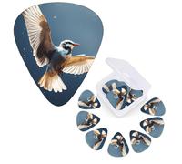 Guitar Picks 6 Pcs Guitar Plectrums with Storage Box 3 Different Thickness Bird migration Guitar Picks Accessories Bass Pick for Electric Ukulele 2Pcs 0.46mm, 2Pcs 0.96mm, 2Pcs 0.71mm