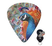 Guitar Picks 6 Pcs Guitar Plectrums with Storage Box 3 Different Thickness Bird Peacock Guitar Picks Accessories Bass Pick for Electric Ukulele 2Pcs 0.46mm, 2Pcs 0.96mm, 2Pcs 0.71mm
