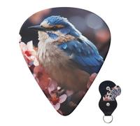 Guitar Picks 6 Pcs Guitar Plectrums with Storage Box 3 Different Thickness Bird resting on branch Guitar Picks Accessories Bass Pick for Electric Ukulele 2Pcs 0.46mm, 2Pcs 0.96mm, 2Pcs 0.71mm