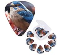 Guitar Picks 6 Pcs Guitar Plectrums with Storage Box 3 Different Thickness Bird resting on branch Guitar Picks Accessories Bass Pick for Electric Ukulele 2Pcs 0.46mm, 2Pcs 0.96mm, 2Pcs 0.71mm
