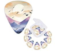 Guitar Picks 6 Pcs Guitar Plectrums with Storage Box 3 Different Thickness Birds flying in the sky Guitar Picks Accessories Bass Pick for Electric Ukulele 2Pcs 0.46mm, 2Pcs 0.96mm, 2Pcs 0.71mm