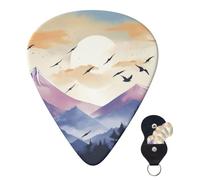 Guitar Picks 6 Pcs Guitar Plectrums with Storage Box 3 Different Thickness Birds flying in the sky Guitar Picks Accessories Bass Pick for Electric Ukulele 2Pcs 0.46mm, 2Pcs 0.96mm, 2Pcs 0.71mm