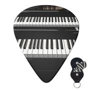 Guitar Picks 6 Pcs Guitar Plectrums with Storage Box 3 Different Thickness Black and white piano keys Guitar Picks Accessories Bass Pick for Electric Ukulele 2Pcs 0.46mm, 2Pcs 0.96mm, 2Pcs 0.71mm