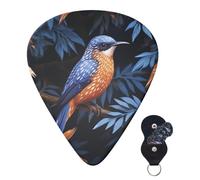 Guitar Picks 6 Pcs Guitar Plectrums with Storage Box 3 Different Thickness Blue and orange bird Guitar Picks Accessories Bass Pick for Electric Ukulele 2Pcs 0.46mm, 2Pcs 0.96mm, 2Pcs 0.71mm