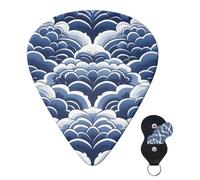 Guitar Picks 6 Pcs Guitar Plectrums with Storage Box 3 Different Thickness Blue and white Guitar Picks Accessories Bass Pick for Electric Ukulele 2Pcs 0.46mm, 2Pcs 0.96mm, 2Pcs 0.71mm
