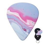 Guitar Picks 6 Pcs Guitar Plectrums with Storage Box 3 Different Thickness Blue marble Guitar Picks Accessories Bass Pick for Electric Ukulele 2Pcs 0.46mm, 2Pcs 0.96mm, 2Pcs 0.71mm