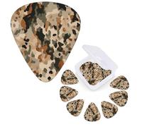Guitar Picks 6 Pcs Guitar Plectrums with Storage Box 3 Different Thickness Brown leopard camouflage Guitar Picks Accessories Bass Pick for Electric Ukulele 2Pcs 0.46mm, 2Pcs 0.96mm, 2Pcs 0.71mm