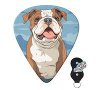 Guitar Picks 6 Pcs Guitar Plectrums with Storage Box 3 Different Thickness bulldog seamless illustration Guitar Picks Accessories Bass Pick for Electric Ukulele 2Pcs 0.46mm, 2Pcs 0.96mm, 2Pcs 0.71mm