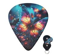 Guitar Picks 6 Pcs Guitar Plectrums with Storage Box 3 Different Thickness Butterfly in the Milky Way Guitar Picks Accessories Bass Pick for Electric Ukulele 2Pcs 0.46mm, 2Pcs 0.96mm, 2Pcs 0.71mm