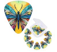 Guitar Picks 6 Pcs Guitar Plectrums with Storage Box 3 Different Thickness Butterfly Tie Dye Guitar Picks Accessories Bass Pick for Electric Ukulele 2Pcs 0.46mm, 2Pcs 0.96mm, 2Pcs 0.71mm