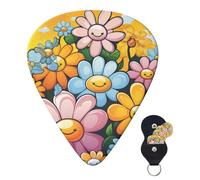 Guitar Picks 6 Pcs Guitar Plectrums with Storage Box 3 Different Thickness Cartoon cute flowers Guitar Picks Accessories Bass Pick for Electric Ukulele 2Pcs 0.46mm, 2Pcs 0.96mm, 2Pcs 0.71mm