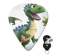 Guitar Picks 6 Pcs Guitar Plectrums with Storage Box 3 Different Thickness Cartoon Dinosaur Images Guitar Picks Accessories Bass Pick for Electric Ukulele 2Pcs 0.46mm, 2Pcs 0.96mm, 2Pcs 0.71mm