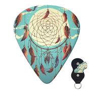 Guitar Picks 6 Pcs Guitar Plectrums with Storage Box 3 Different Thickness Catch Dream Net Guitar Picks Accessories Bass Pick for Electric Ukulele 2Pcs 0.46mm, 2Pcs 0.96mm, 2Pcs 0.71mm