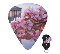 Guitar Picks 6 Pcs Guitar Plectrums with Storage Box 3 Different Thickness Cherry Blossoms Guitar Picks Accessories Bass Pick for Electric Ukulele 2Pcs 0.46mm, 2Pcs 0.96mm, 2Pcs 0.71mm