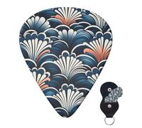 Guitar Picks 6 Pcs Guitar Plectrums with Storage Box 3 Different Thickness Chinese pattern Guitar Picks Accessories Bass Pick for Electric Ukulele 2Pcs 0.46mm, 2Pcs 0.96mm, 2Pcs 0.71mm