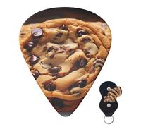 Guitar Picks 6 Pcs Guitar Plectrums with Storage Box 3 Different Thickness Chocolate Biscuit Guitar Picks Accessories Bass Pick for Electric Ukulele 2Pcs 0.46mm, 2Pcs 0.96mm, 2Pcs 0.71mm
