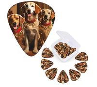 Guitar Picks 6 Pcs Guitar Plectrums with Storage Box 3 Different Thickness Christmas Dog Party Guitar Picks Accessories Bass Pick for Electric Ukulele 2Pcs 0.46mm, 2Pcs 0.96mm, 2Pcs 0.71mm