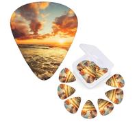 Guitar Picks 6 Pcs Guitar Plectrums with Storage Box 3 Different Thickness Cloudy Sunset Sky Guitar Picks Accessories Bass Pick for Electric Ukulele 2Pcs 0.46mm, 2Pcs 0.96mm, 2Pcs 0.71mm
