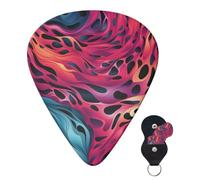 Guitar Picks 6 Pcs Guitar Plectrums with Storage Box 3 Different Thickness Colored leopard Guitar Picks Accessories Bass Pick for Electric Ukulele 2Pcs 0.46mm, 2Pcs 0.96mm, 2Pcs 0.71mm