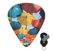 Guitar Picks 6 Pcs Guitar Plectrums with Storage Box 3 Different Thickness Colored Umbrellas Guitar Picks Accessories Bass Pick for Electric Ukulele 2Pcs 0.46mm, 2Pcs 0.96mm, 2Pcs 0.71mm