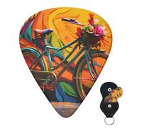 Guitar Picks 6 Pcs Guitar Plectrums with Storage Box 3 Different Thickness Colorful bicycle Guitar Picks Accessories Bass Pick for Electric Ukulele 2Pcs 0.46mm, 2Pcs 0.96mm, 2Pcs 0.71mm