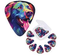 Guitar Picks 6 Pcs Guitar Plectrums with Storage Box 3 Different Thickness Colorful dog Guitar Picks Accessories Bass Pick for Electric Ukulele 2Pcs 0.46mm, 2Pcs 0.96mm, 2Pcs 0.71mm