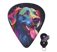 Guitar Picks 6 Pcs Guitar Plectrums with Storage Box 3 Different Thickness Colorful dog Guitar Picks Accessories Bass Pick for Electric Ukulele 2Pcs 0.46mm, 2Pcs 0.96mm, 2Pcs 0.71mm