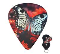 Guitar Picks 6 Pcs Guitar Plectrums with Storage Box 3 Different Thickness Colorful Flowers Butterflies Guitar Picks Accessories Bass Pick for Electric Ukulele 2Pcs 0.46mm, 2Pcs 0.96mm, 2Pcs 0.71mm