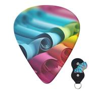 Guitar Picks 6 Pcs Guitar Plectrums with Storage Box 3 Different Thickness Colorful Paper Roll Guitar Picks Accessories Bass Pick for Electric Ukulele 2Pcs 0.46mm, 2Pcs 0.96mm, 2Pcs 0.71mm