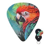 Guitar Picks 6 Pcs Guitar Plectrums with Storage Box 3 Different Thickness Colorful parrot Guitar Picks Accessories Bass Pick for Electric Ukulele 2Pcs 0.46mm, 2Pcs 0.96mm, 2Pcs 0.71mm