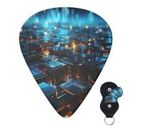 Guitar Picks 6 Pcs Guitar Plectrums with Storage Box 3 Different Thickness Cool Backgrounds Guitar Picks Accessories Bass Pick for Electric Ukulele 2Pcs 0.46mm, 2Pcs 0.96mm, 2Pcs 0.71mm