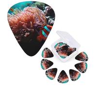 Guitar Picks 6 Pcs Guitar Plectrums with Storage Box 3 Different Thickness Coral and fish Guitar Picks Accessories Bass Pick for Electric Ukulele 2Pcs 0.46mm, 2Pcs 0.96mm, 2Pcs 0.71mm