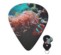 Guitar Picks 6 Pcs Guitar Plectrums with Storage Box 3 Different Thickness Coral and fish Guitar Picks Accessories Bass Pick for Electric Ukulele 2Pcs 0.46mm, 2Pcs 0.96mm, 2Pcs 0.71mm