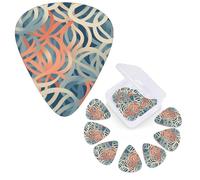 Guitar Picks 6 Pcs Guitar Plectrums with Storage Box 3 Different Thickness Coral coloured patterns Guitar Picks Accessories Bass Pick for Electric Ukulele 2Pcs 0.46mm, 2Pcs 0.96mm, 2Pcs 0.71mm