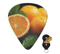 Guitar Picks 6 Pcs Guitar Plectrums with Storage Box 3 Different Thickness Cut orange Guitar Picks Accessories Bass Pick for Electric Ukulele 2Pcs 0.46mm, 2Pcs 0.96mm, 2Pcs 0.71mm