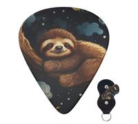 Guitar Picks 6 Pcs Guitar Plectrums with Storage Box 3 Different Thickness Cute Baby Sloths Sleeping Guitar Picks Accessories Bass Pick for Electric Ukulele 2Pcs 0.46mm, 2Pcs 0.96mm, 2Pcs 0.71mm