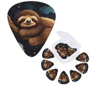 Guitar Picks 6 Pcs Guitar Plectrums with Storage Box 3 Different Thickness Cute Baby Sloths Sleeping Guitar Picks Accessories Bass Pick for Electric Ukulele 2Pcs 0.46mm, 2Pcs 0.96mm, 2Pcs 0.71mm