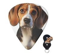 Guitar Picks 6 Pcs Guitar Plectrums with Storage Box 3 Different Thickness Cute Beagle Dog Guitar Picks Accessories Bass Pick for Electric Ukulele 2Pcs 0.46mm, 2Pcs 0.96mm, 2Pcs 0.71mm