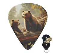 Guitar Picks 6 Pcs Guitar Plectrums with Storage Box 3 Different Thickness Cute Bears Play in The Tree Guitar Picks Accessories Bass Pick for Electric Ukulele 2Pcs 0.46mm, 2Pcs 0.96mm, 2Pcs 0.71mm