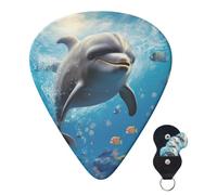 Guitar Picks 6 Pcs Guitar Plectrums with Storage Box 3 Different Thickness Cute Dolphin Guitar Picks Accessories Bass Pick for Electric Ukulele 2Pcs 0.46mm, 2Pcs 0.96mm, 2Pcs 0.71mm