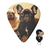 Guitar Picks 6 Pcs Guitar Plectrums with Storage Box 3 Different Thickness Cute French Bulldog Graphics Guitar Picks Accessories Bass Pick for Electric Ukulele 2Pcs 0.46mm, 2Pcs 0.96mm, 2Pcs 0.71mm