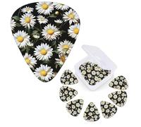 Guitar Picks 6 Pcs Guitar Plectrums with Storage Box 3 Different Thickness Daisy Guitar Picks Accessories Bass Pick for Electric Ukulele 2Pcs 0.46mm, 2Pcs 0.96mm, 2Pcs 0.71mm