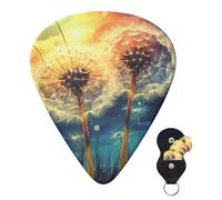 Guitar Picks 6 Pcs Guitar Plectrums with Storage Box 3 Different Thickness Dandelion DIY Drawing Paint Guitar Picks Accessories Bass Pick for Electric Ukulele 2Pcs 0.46mm, 2Pcs 0.96mm, 2Pcs 0.71mm