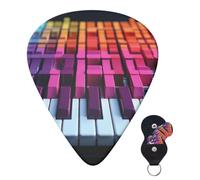 Guitar Picks 6 Pcs Guitar Plectrums with Storage Box 3 Different Thickness Different color keyboards Guitar Picks Accessories Bass Pick for Electric Ukulele 2Pcs 0.46mm, 2Pcs 0.96mm, 2Pcs 0.71mm