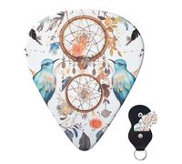 Guitar Picks 6 Pcs Guitar Plectrums with Storage Box 3 Different Thickness Dream catcher and bird Guitar Picks Accessories Bass Pick for Electric Ukulele 2Pcs 0.46mm, 2Pcs 0.96mm, 2Pcs 0.71mm