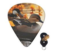 Guitar Picks 6 Pcs Guitar Plectrums with Storage Box 3 Different Thickness Duck by the lake Guitar Picks Accessories Bass Pick for Electric Ukulele 2Pcs 0.46mm, 2Pcs 0.96mm, 2Pcs 0.71mm