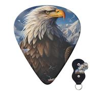 Guitar Picks 6 Pcs Guitar Plectrums with Storage Box 3 Different Thickness Eagle Guitar Picks Accessories Bass Pick for Electric Ukulele 2Pcs 0.46mm, 2Pcs 0.96mm, 2Pcs 0.71mm